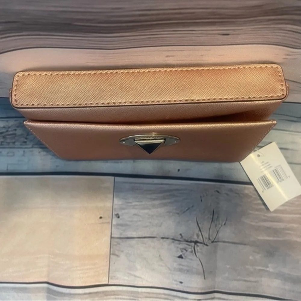 Kate Spade Rose Gold Leather Newbury Lane Sally Clutch& Crossbody Bag 💎 NWT